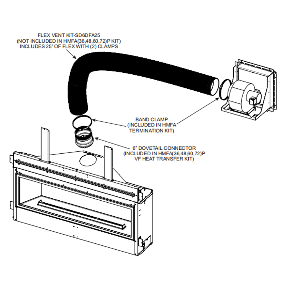 Empire Flex Vent for Forced Air Kit (SD6DFA25)