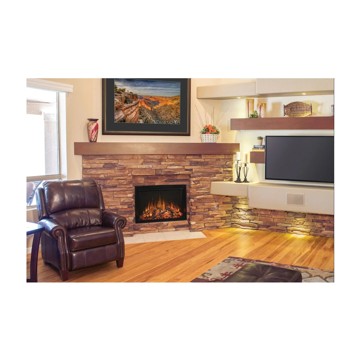 Modern Flames Redstone 36" Built-In Electric Fireplace w/ Trim Option- RS-3626