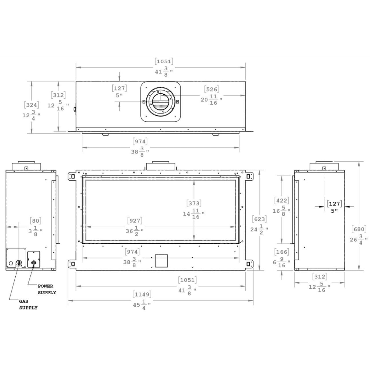 Montigo DelRay Linear 36" Direct-Vent Full Load Gas Fireplace