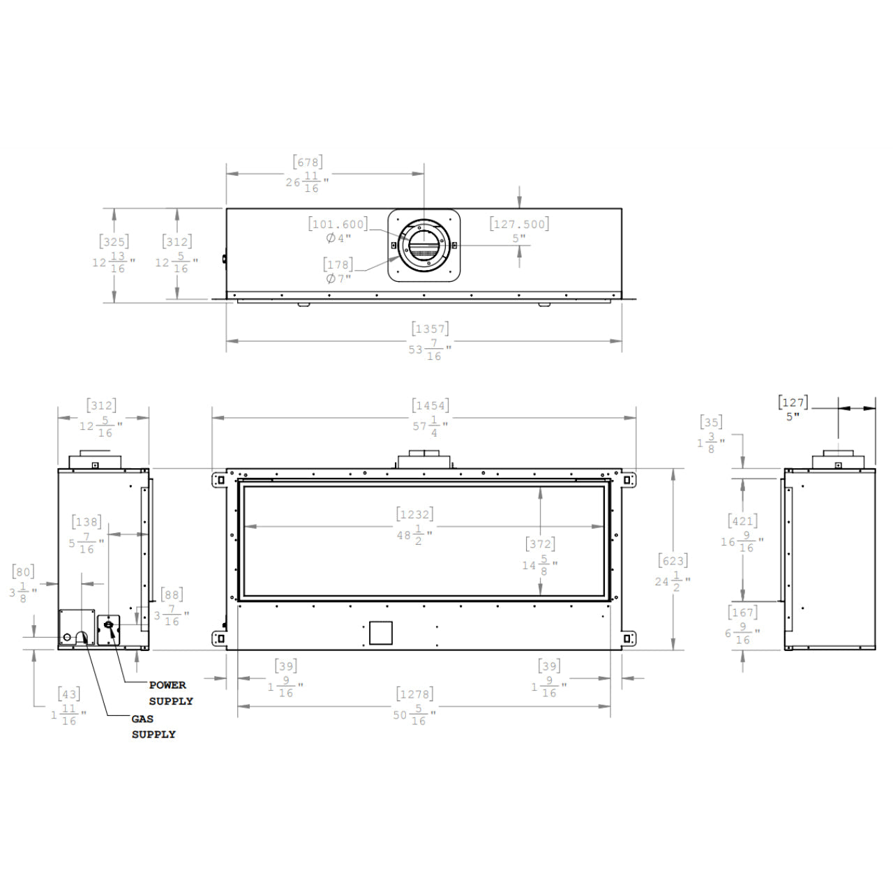 Montigo DelRay Linear 48" Direct-Vent Full Load Gas Fireplace