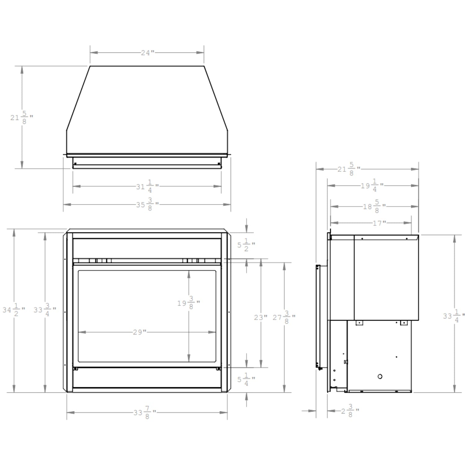 Montigo Divine 34" Traditional Single Sided Ventless Outdoor Gas Fireplace