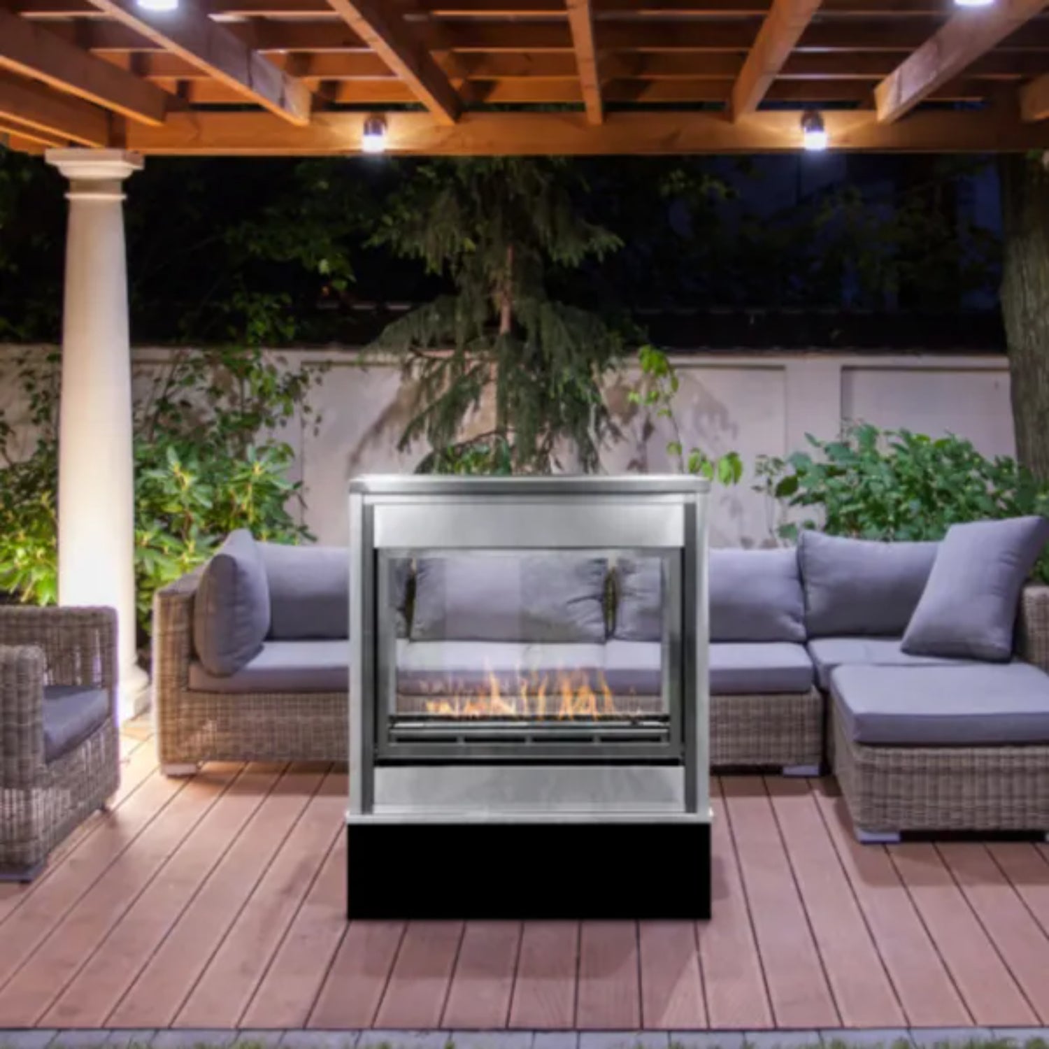 Montigo Divine 38" Contemporary See Through Ventless Outdoor Gas Fireplace