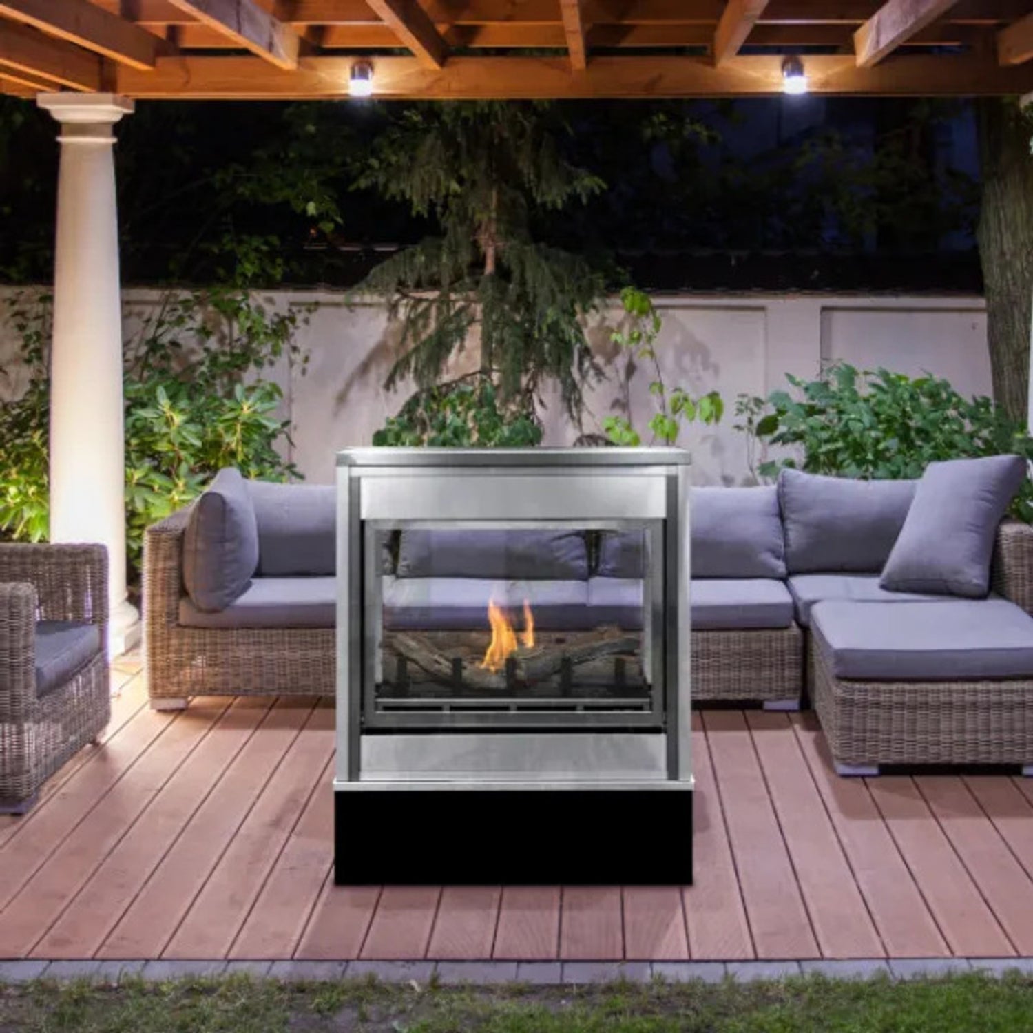 Montigo Divine 38" Traditional See Through Ventless Outdoor Gas Fireplace