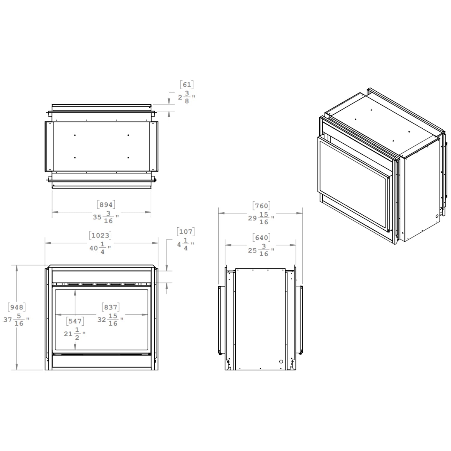 Montigo Divine 38" Traditional See Through Ventless Outdoor Gas Fireplace