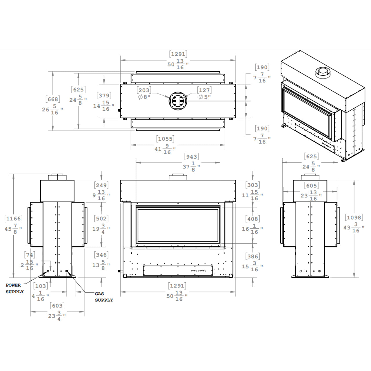 Montigo Exemplar R320ST See-Through Power Vented Gas Fireplace