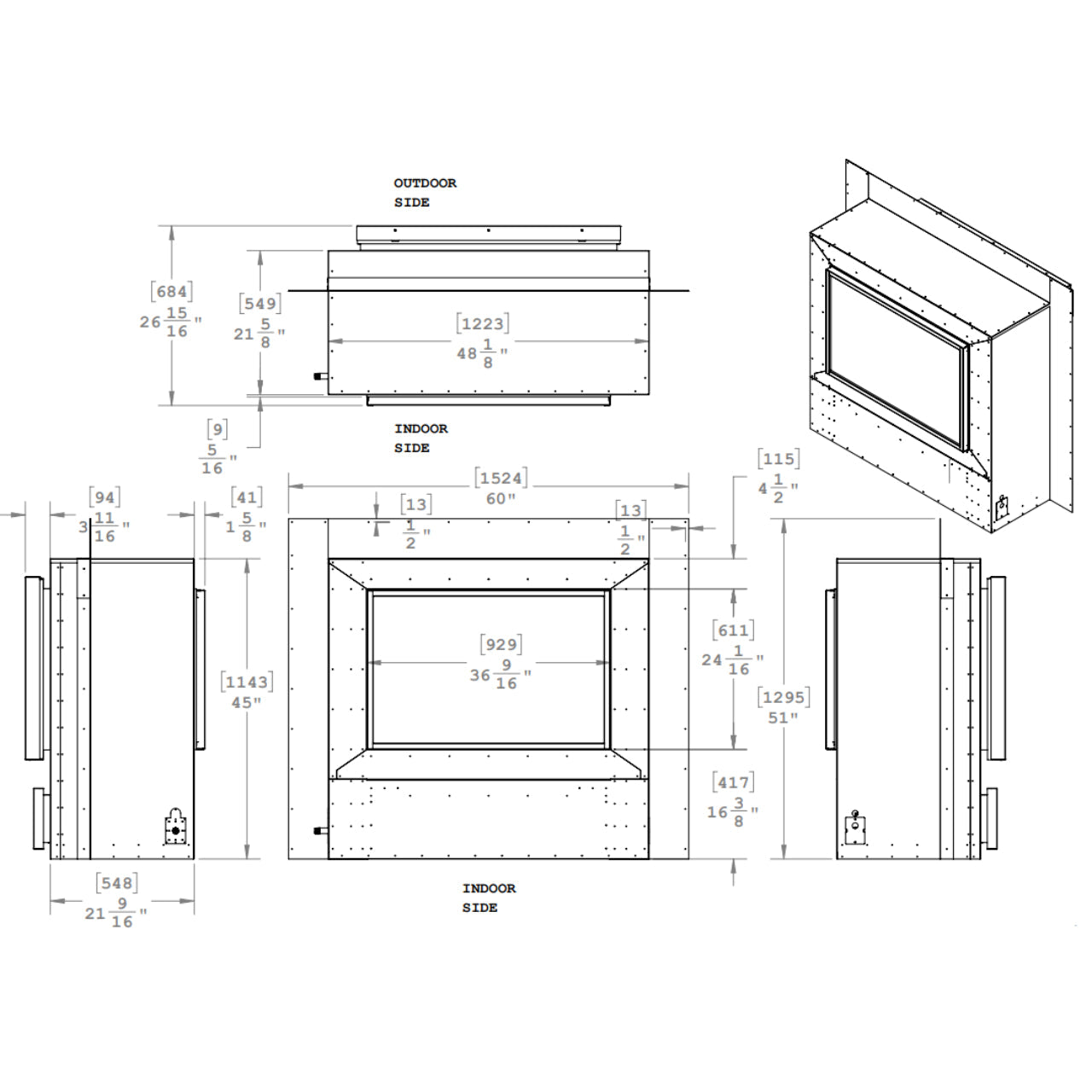 Montigo Exemplar R324STIO Indoor/Outdoor 2-Sided Power Vented Gas Fireplace