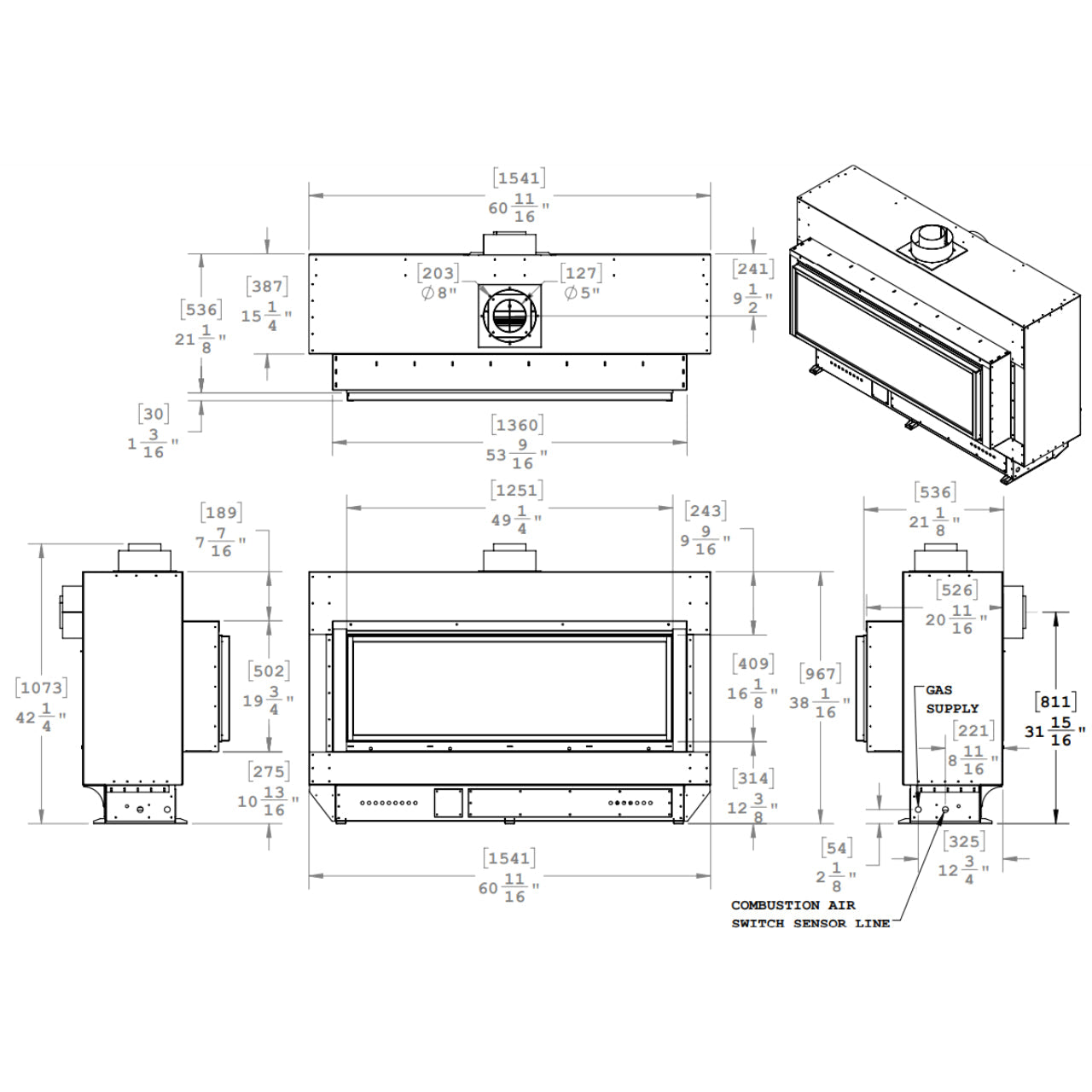 Montigo Exemplar R420 Single Sided Power Vented Gas Fireplace