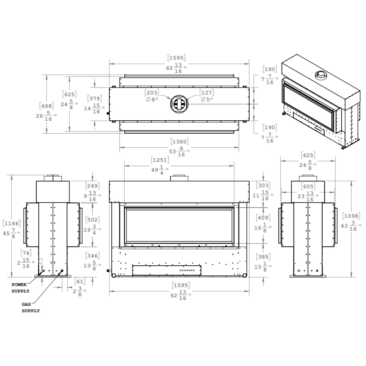 Montigo Exemplar R420ST See-Through Power Vented Gas Fireplace