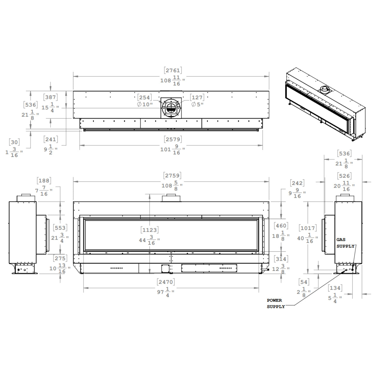 Montigo Exemplar R820 Single Sided Power Vented Gas Fireplace