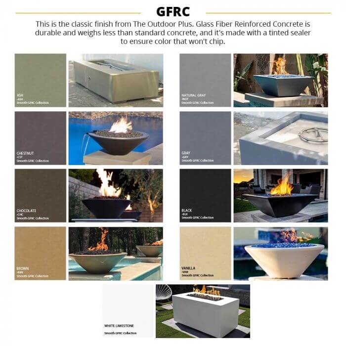 24" Cazo Fire Bowl- GRFC Concrete- OPT-24RFO